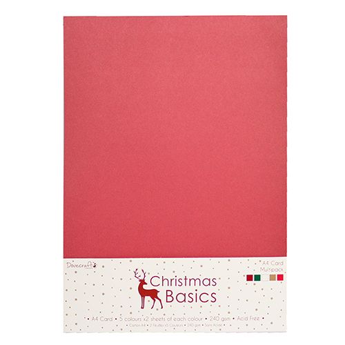Dovecraft Christmas Basics A4 Card Pack