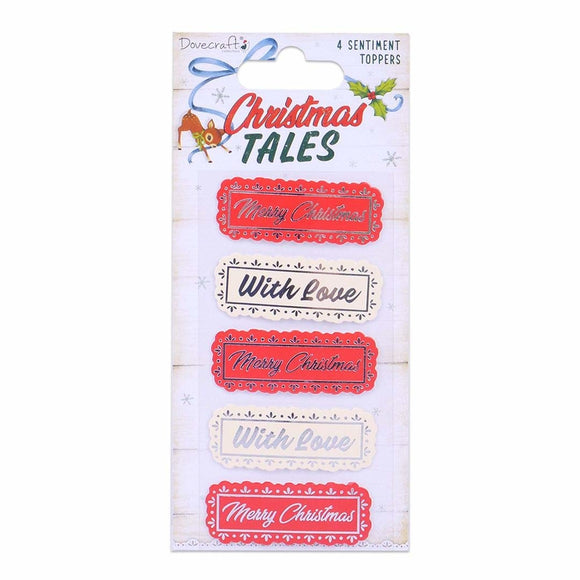 Dovecraft Christmas Tales Sentiment Toppers (4pcs)