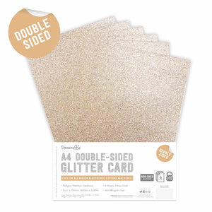 Dovecraft Double Sided Glitter Pack A4 Rose Gold