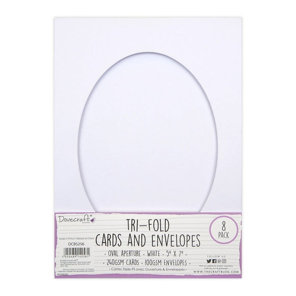 Dovecraft Tri-fold 5x7 Inch Oval Aperture Cards & Envelopes