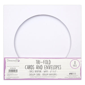 Dovecraft Tri-fold 6x6 Inch Circle Aperture Cards & Envelopes