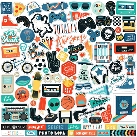 Echo Park Teen Spirit Boy 12x12 Inch Element Sticker