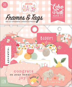 Echo Park Welcome Baby Girl Frames & Tags