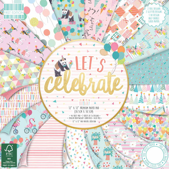 First Edition Let's Celebrate 12x12 Inch Paper Pad (FEPAD188)