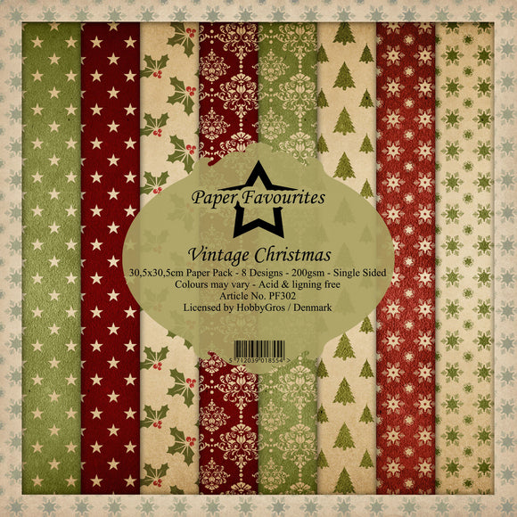 Paper Favourites Vintage Christmas 12x12 Inch Paper Pack
