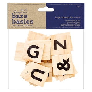 Papermania Bare Basics Big Wooden Tile Letters (32pcs) Ireland