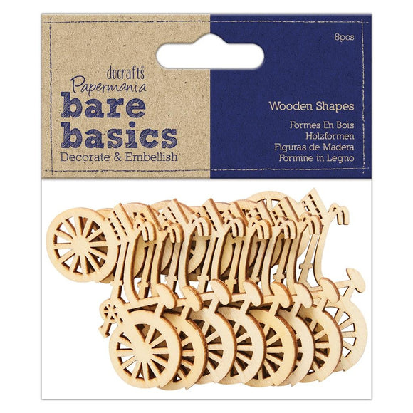 Papermania Bare Basics Wooden Shapes Bicycle (8pcs)