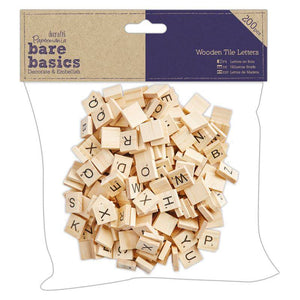 Papermania Bare Basics Wooden Tile Letters (200pcs)