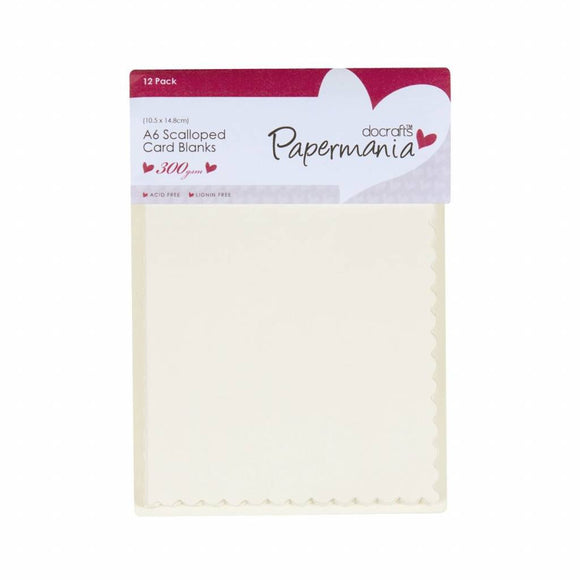 Papermania Cards & Envelopes Scalloped Cream (12pk)