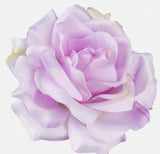 Artificial satin rose head 11cm, Lavender coloured