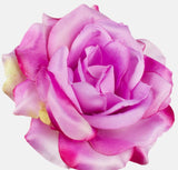 Artificial satin rose head 11cm, lilac coloured