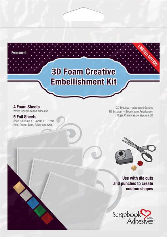 Scrapbook Adhesives 3D Foam Creative Embellishment Kit with foil
