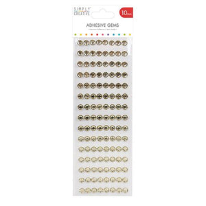 Simply Creative Adhesive Gems 10mm Gold
