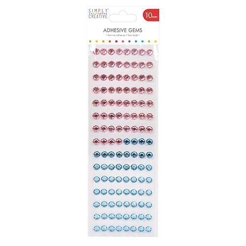 Simply Creative Adhesive Gems 10mm Pink and Blue