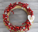Artificial Red Berry Twig  used in wreath